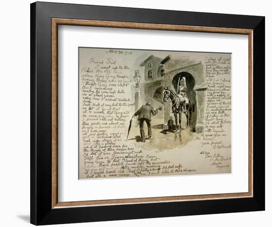 Illustrated Letter, 20th April 1914-Charles Marion Russell-Framed Giclee Print