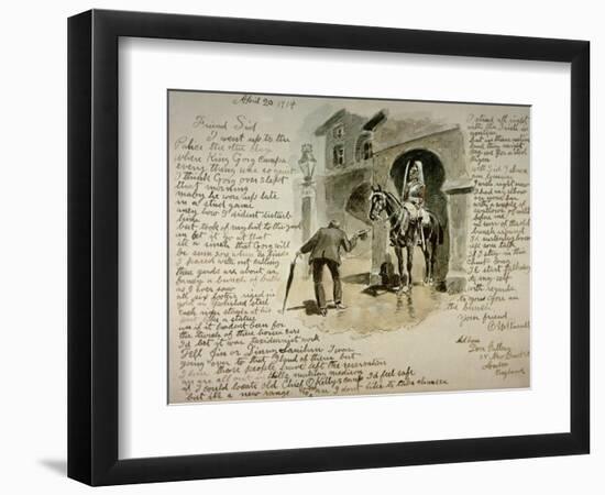 Illustrated Letter, 20th April 1914-Charles Marion Russell-Framed Giclee Print