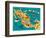 Illustrated Map of Mexico with the Main Attractions-Daria_I-Framed Art Print