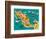 Illustrated Map of Mexico with the Main Attractions-Daria_I-Framed Art Print