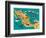 Illustrated Map of Mexico with the Main Attractions-Daria_I-Framed Art Print