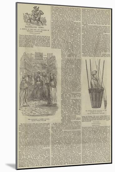 Illustrated News, a Sketch of the Rise and Progress of Pictorial Journalism-null-Mounted Giclee Print