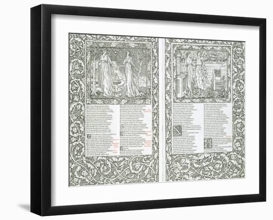 Illustrated Page from "The Works of Chaucer," Published by Kelmscott Press, 1896-William Morris-Framed Giclee Print