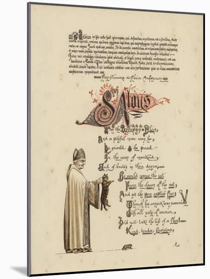 Illustrated Poem About a Saint and a Bishop Who Would Set a Rat Free from the Jaws of the Cat-null-Mounted Giclee Print