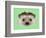 Illustrated Portrait of Hedgehog. Cute Head of Wild Spiny Mammal on Green Background.-ant_art-Framed Premium Giclee Print