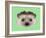 Illustrated Portrait of Hedgehog. Cute Head of Wild Spiny Mammal on Green Background.-ant_art-Framed Art Print