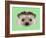 Illustrated Portrait of Hedgehog. Cute Head of Wild Spiny Mammal on Green Background.-ant_art-Framed Art Print