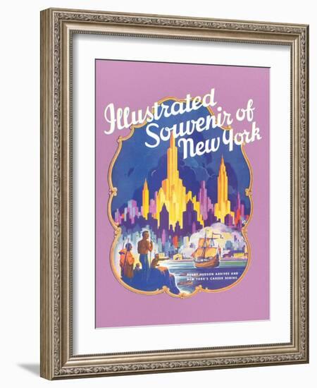 Illustrated Souvenir of New York City, Golden Hind-null-Framed Art Print