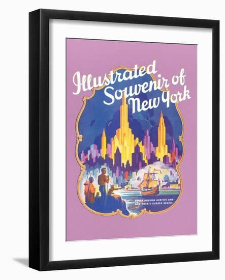 Illustrated Souvenir of New York City, Golden Hind-null-Framed Art Print