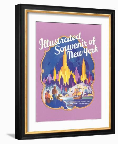 Illustrated Souvenir of New York City, Golden Hind-null-Framed Art Print