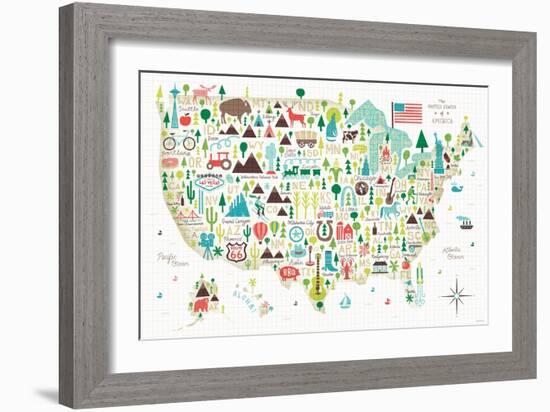 Illustrated USA-Michael Mullan-Framed Art Print