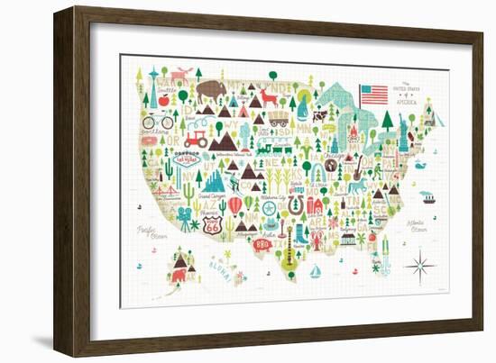 Illustrated USA-Michael Mullan-Framed Art Print