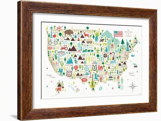 Illustrated USA-Michael Mullan-Framed Art Print