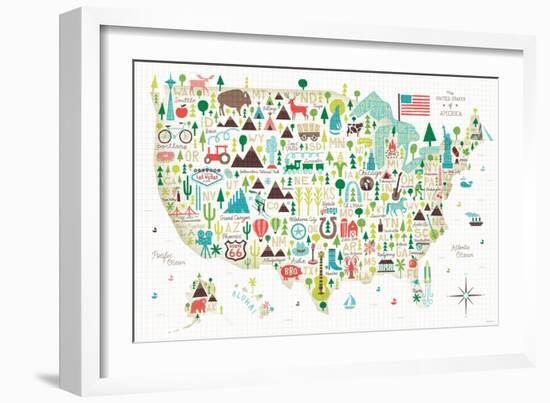 Illustrated USA-Michael Mullan-Framed Art Print