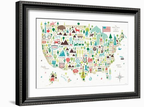 Illustrated USA-Michael Mullan-Framed Art Print