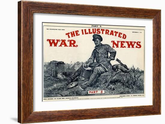 Illustrated War News Front Cover, Soldier Writing Letter-Richard Caton Woodville-Framed Art Print