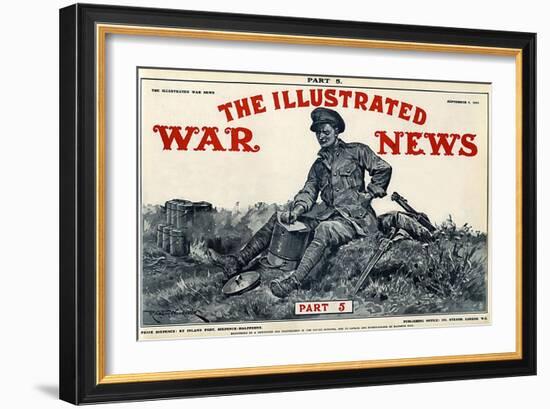 Illustrated War News Front Cover, Soldier Writing Letter-Richard Caton Woodville-Framed Art Print