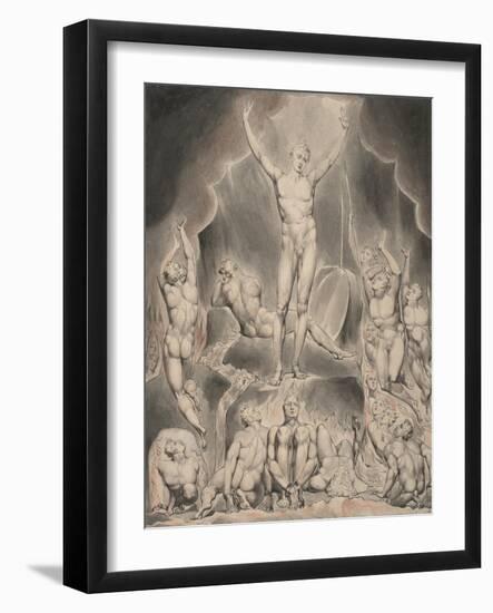 Illustration 1 to Milton's Paradise Lost : Satan Calling up His Legions, 1807 (Ink & W/C on Paper)-William Blake-Framed Giclee Print