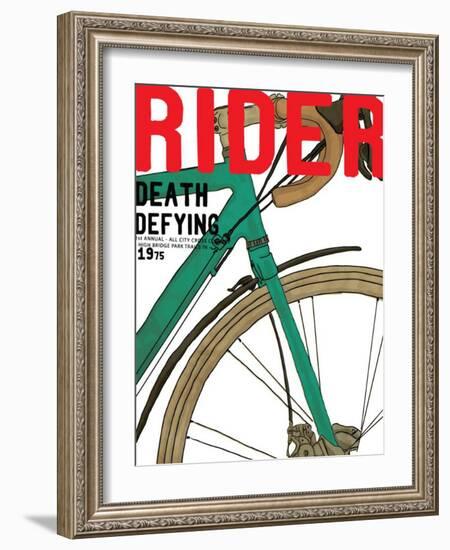 Illustration Bicycle Race Rider For Apparel-studiohome-Framed Art Print