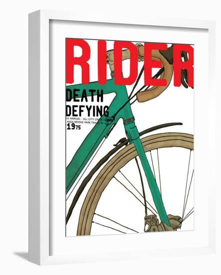 Illustration Bicycle Race Rider For Apparel-studiohome-Framed Art Print