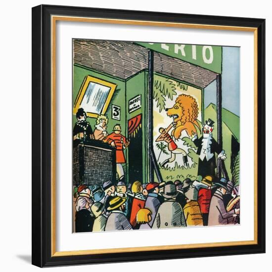 Illustration by Andre Helle from Fables De La Fountaine, 1922-Andre Helle-Framed Giclee Print