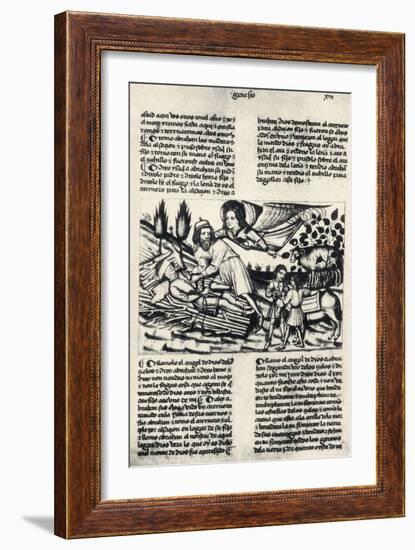 Illustration Depicting Abraham Who Is Asked by God to Sacrifice His Son Isaac-null-Framed Giclee Print