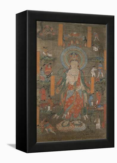 Illustration du "Sutra de Guanyin"-null-Framed Premier Image Canvas