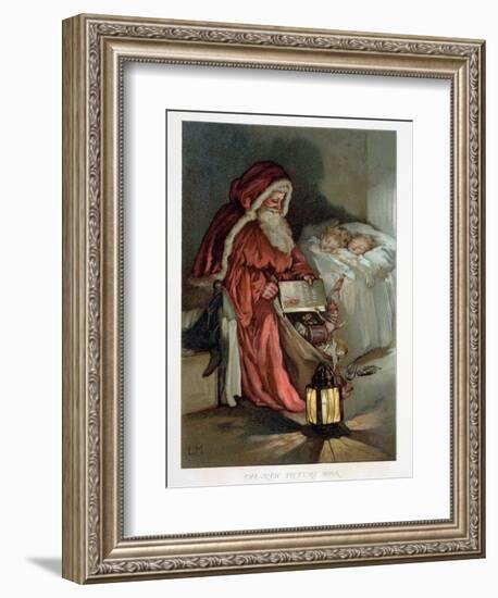 Illustration Entitled The New Picture Book Depicting a Visit from Santa-null-Framed Giclee Print