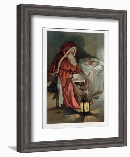 Illustration Entitled The New Picture Book Depicting a Visit from Santa-null-Framed Giclee Print