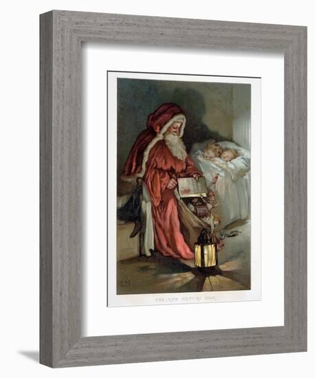 Illustration Entitled The New Picture Book Depicting a Visit from Santa-null-Framed Giclee Print