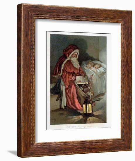 Illustration Entitled The New Picture Book Depicting a Visit from Santa-null-Framed Giclee Print