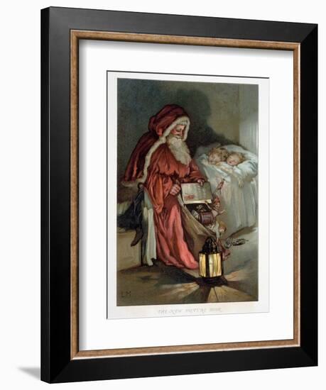 Illustration Entitled The New Picture Book Depicting a Visit from Santa-null-Framed Giclee Print