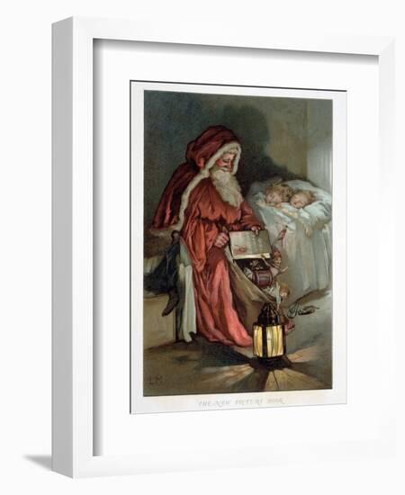 Illustration Entitled The New Picture Book Depicting a Visit from Santa-null-Framed Giclee Print