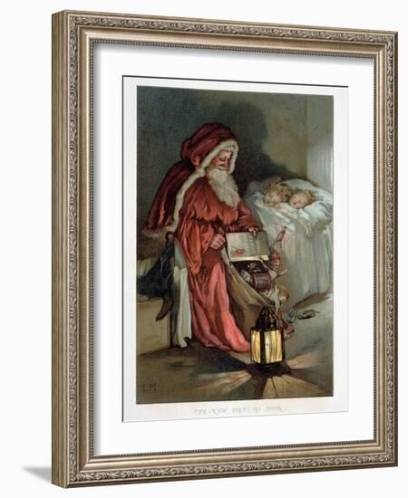 Illustration Entitled The New Picture Book Depicting a Visit from Santa-null-Framed Giclee Print