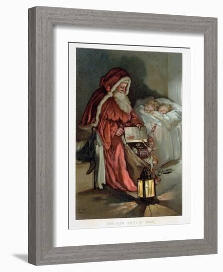 Illustration Entitled The New Picture Book Depicting a Visit from Santa-null-Framed Giclee Print