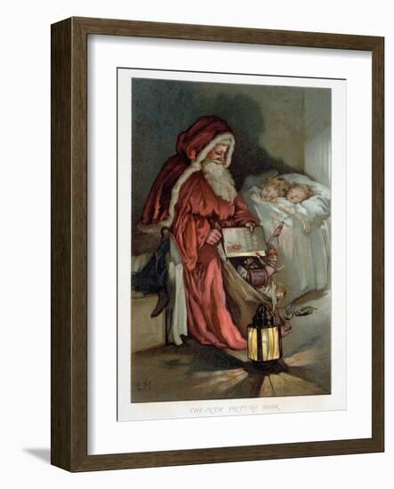 Illustration Entitled The New Picture Book Depicting a Visit from Santa-null-Framed Giclee Print