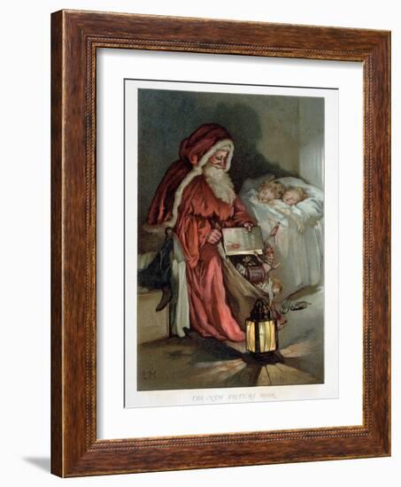 Illustration Entitled The New Picture Book Depicting a Visit from Santa-null-Framed Giclee Print