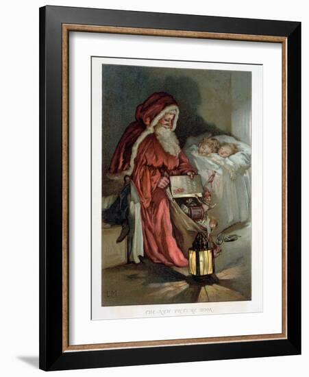 Illustration Entitled The New Picture Book Depicting a Visit from Santa-null-Framed Giclee Print