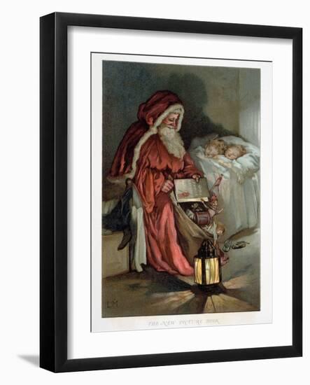 Illustration Entitled The New Picture Book Depicting a Visit from Santa-null-Framed Giclee Print