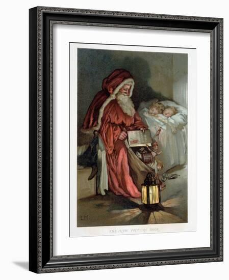 Illustration Entitled The New Picture Book Depicting a Visit from Santa-null-Framed Giclee Print