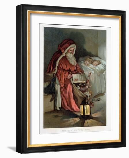 Illustration Entitled The New Picture Book Depicting a Visit from Santa-null-Framed Giclee Print