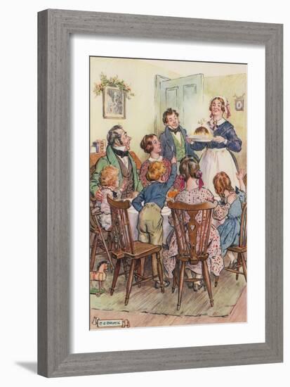 Illustration for a Christmas Carol by Charles Dickens-Charles Edmund Brock-Framed Giclee Print