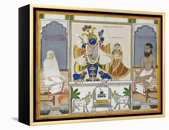 Illustration for a Manuscript on the Worship of Srinathji, Rajasthan, Early 19th Century-null-Framed Premier Image Canvas