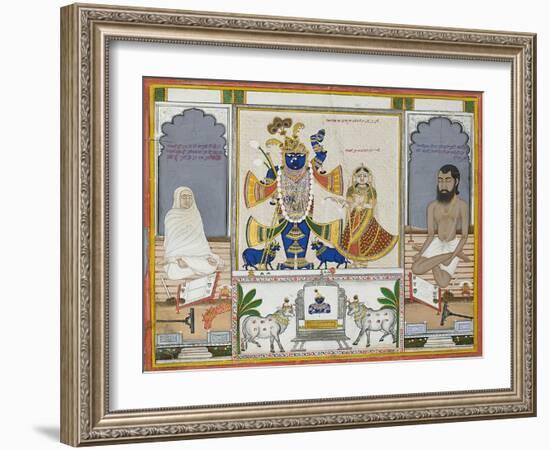 Illustration for a Manuscript on the Worship of Srinathji, Rajasthan, Early 19th Century-null-Framed Giclee Print