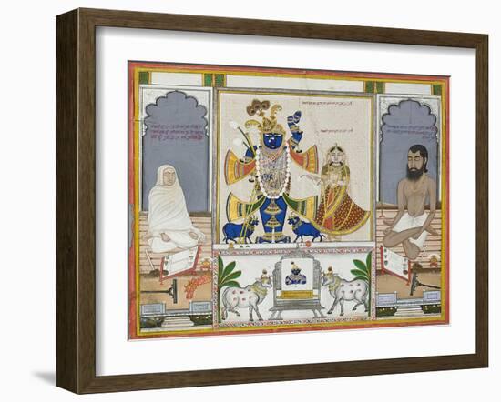 Illustration for a Manuscript on the Worship of Srinathji, Rajasthan, Early 19th Century-null-Framed Giclee Print