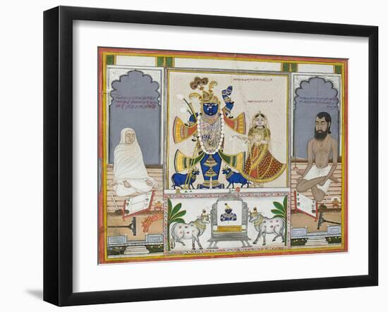 Illustration for a Manuscript on the Worship of Srinathji, Rajasthan, Early 19th Century-null-Framed Giclee Print
