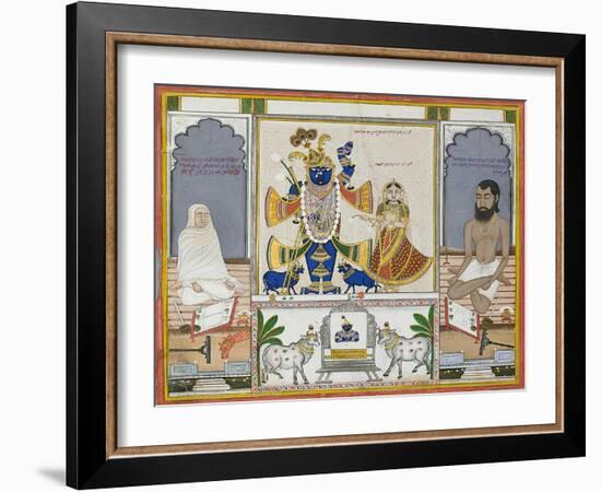 Illustration for a Manuscript on the Worship of Srinathji, Rajasthan, Early 19th Century-null-Framed Giclee Print