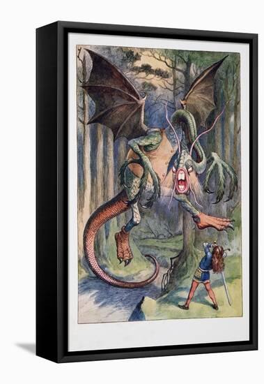 Illustration for Alice's Adventures in Wonderland & through the Looking-Glass & What Alice Found Th-John Tenniel-Framed Premier Image Canvas