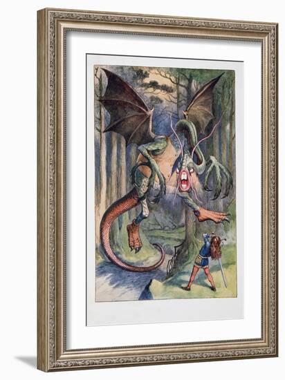 Illustration for Alice's Adventures in Wonderland & through the Looking-Glass & What Alice Found Th-John Tenniel-Framed Giclee Print