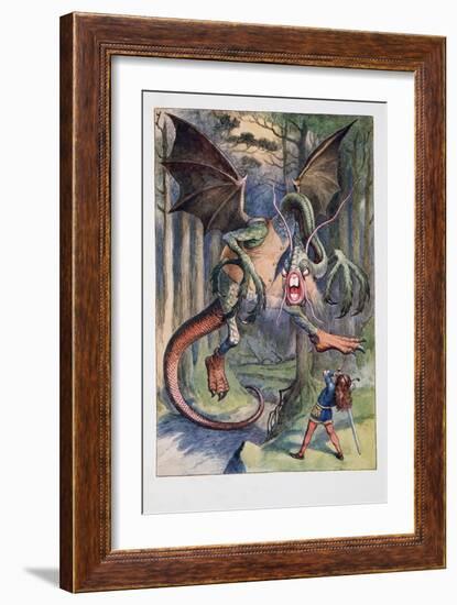 Illustration for Alice's Adventures in Wonderland & through the Looking-Glass & What Alice Found Th-John Tenniel-Framed Giclee Print